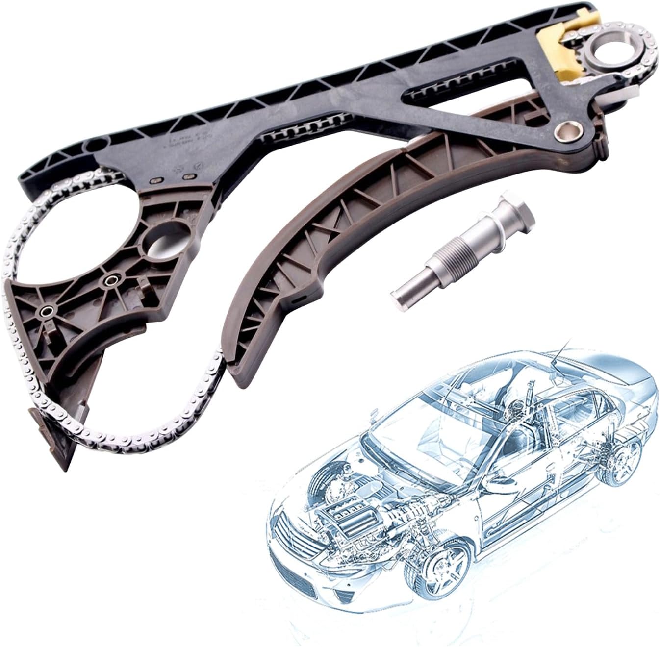 N54B30A Engine Timing Chain Kit Compatible with BMW 135i 335i 535i 740i 740li X6 Z4 3.0L L6 TURBO N54B30A N53B30A N43B20A 11317516088 11317534784