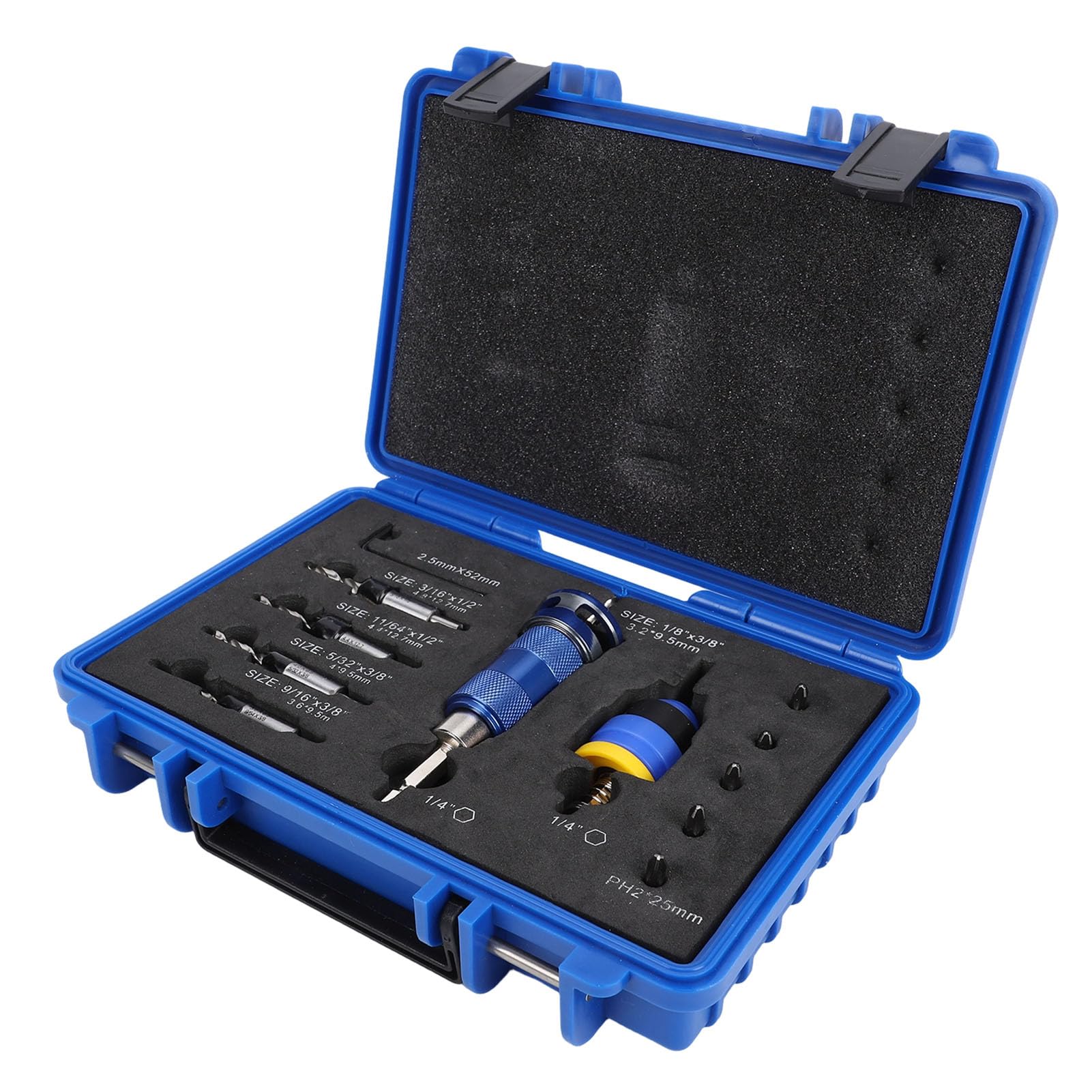 Juego de Brocas Avellanadoras, Brocas Avellanadoras con Tope de Profundidad Ajustable de 3,2 Mm a 4,8 Mm con Anillo de Profundidad Semiautomático, para Decoración de