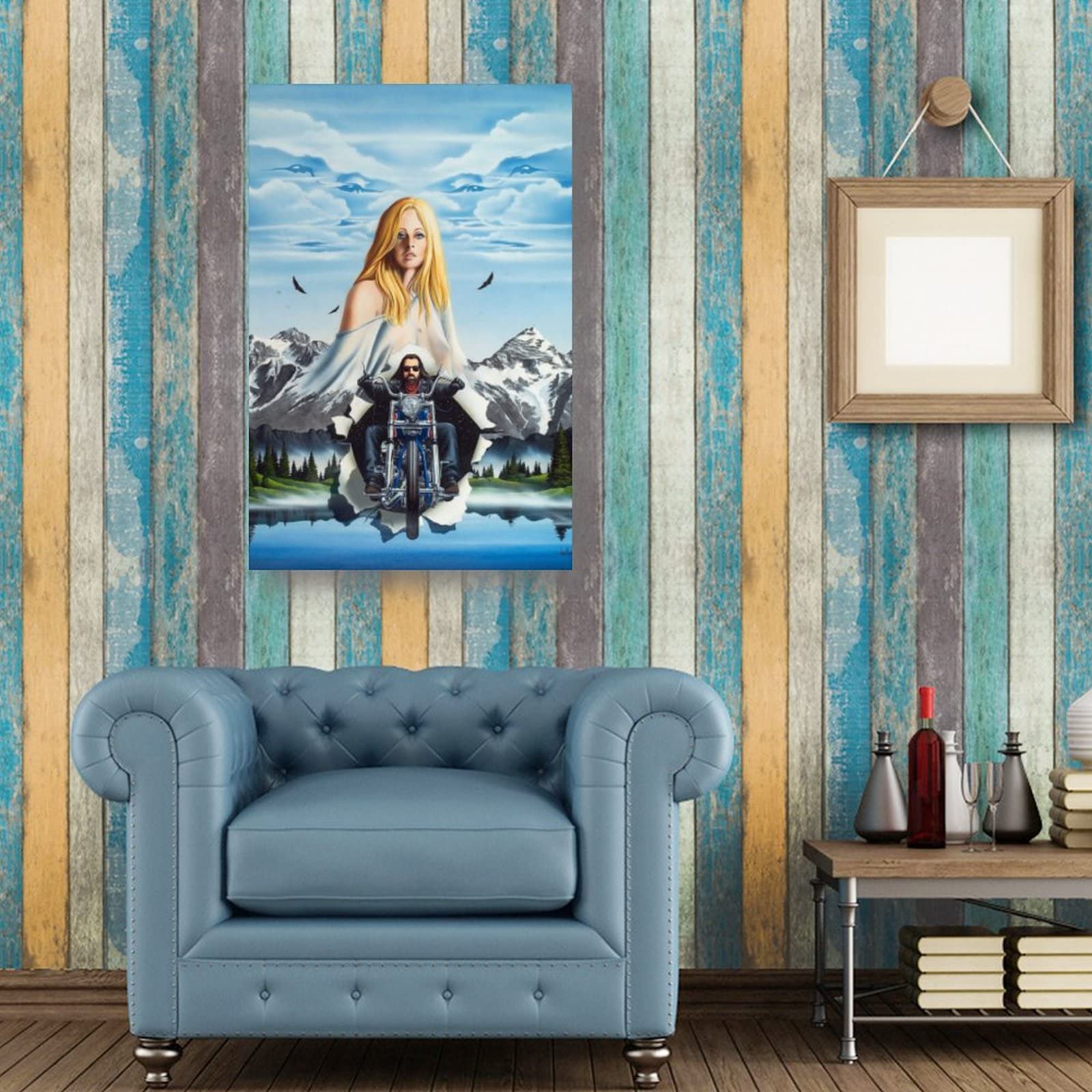 Amazon.com: Motorcycle Rider Poster David Mann Eyes in The Sky