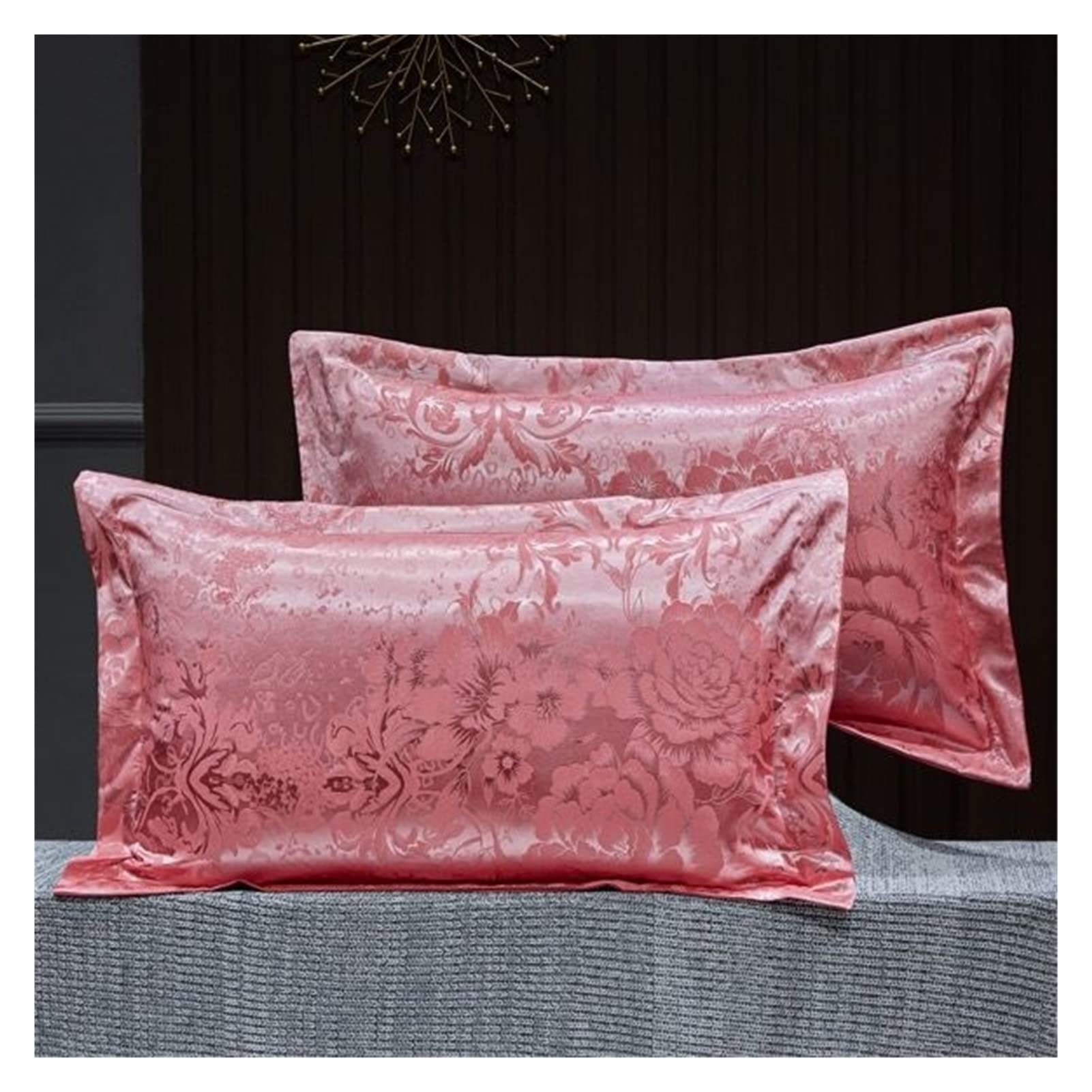 Federa in Seta Federa for Busta Jacquard di Lusso 48x74 cm Federa for Cuscino for Adulto Federa Decorativa in Raso(F 25,48x74cm 2PCS)