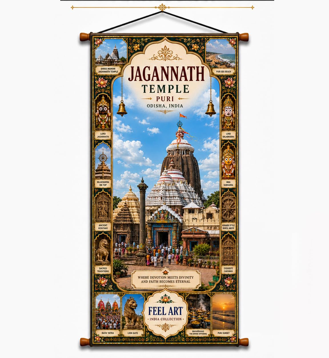 FEEL ART Jagannath Temple Heritage Canvas Wall Hanging | FCH105-image-45