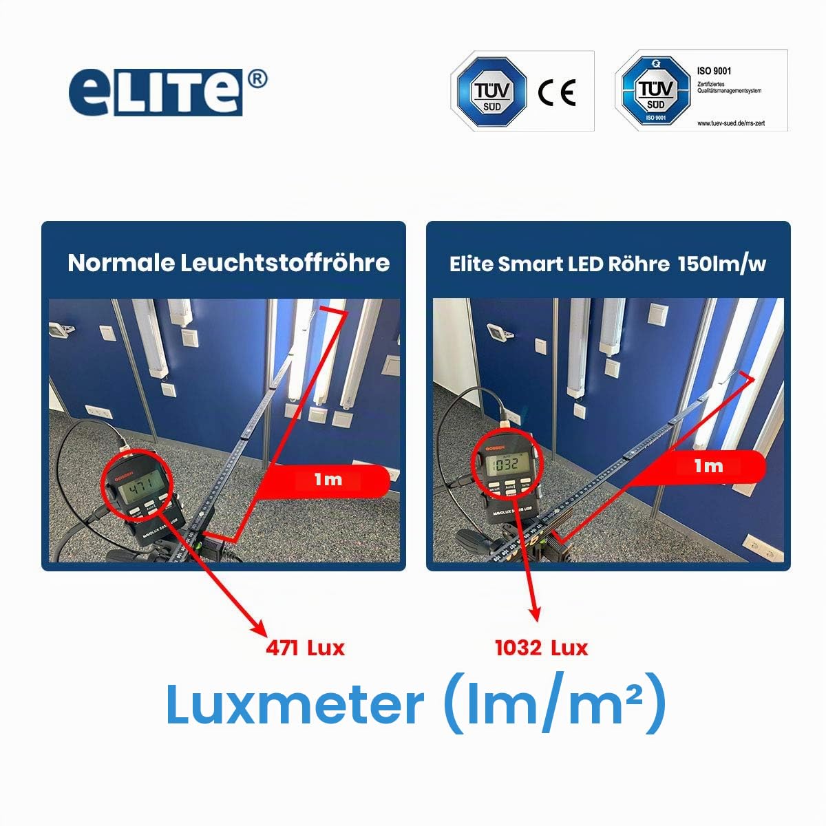 eLITe LED Röhre T8, 120cm, 18W, 840, 4000K, 3000lm, 5 Stück | Universalweiß, 330 Grad, 50.000h Langlebigkeit, 26mm Durchmesser