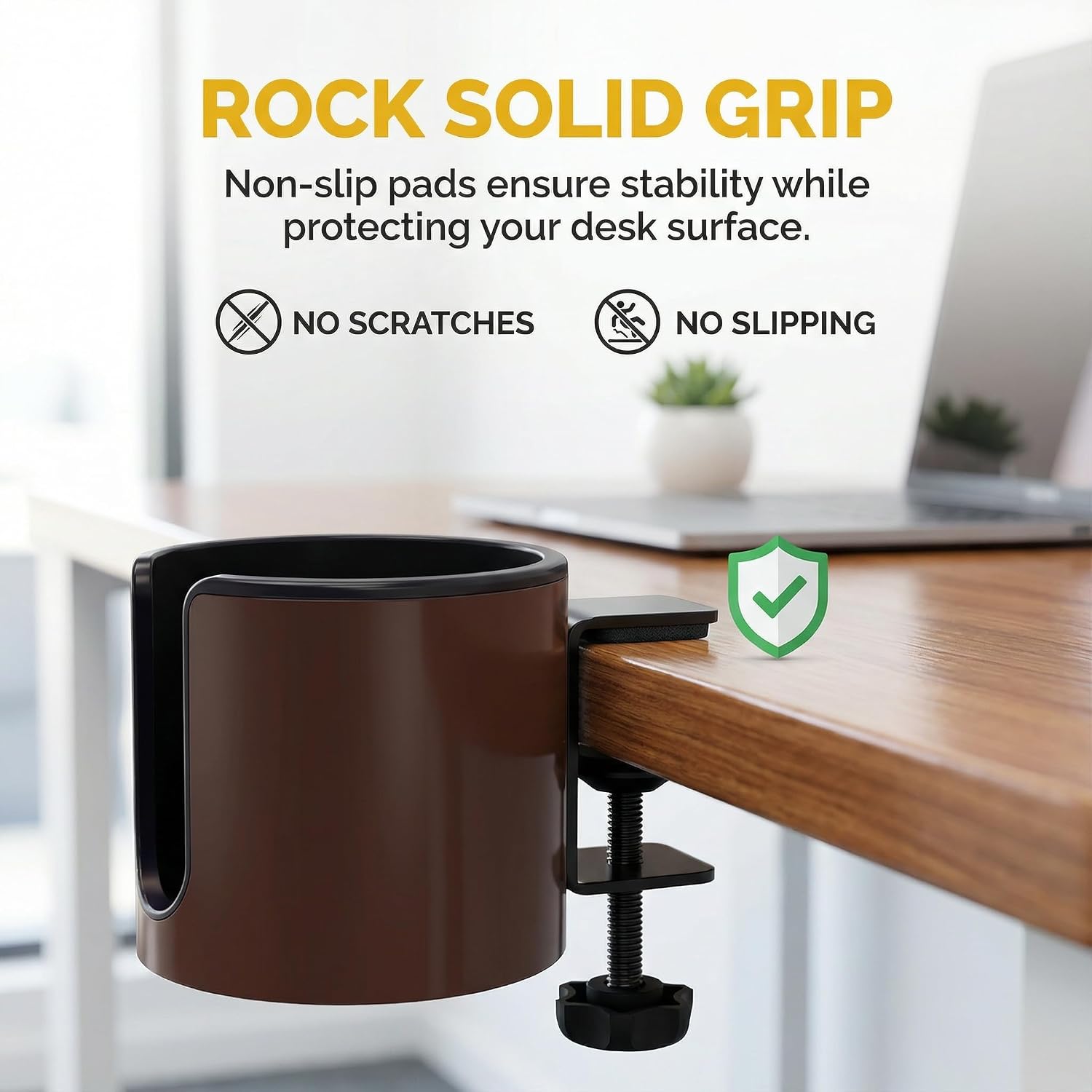 Luxury 2pcs Desk Cup Holder, (2PCS Brown)
