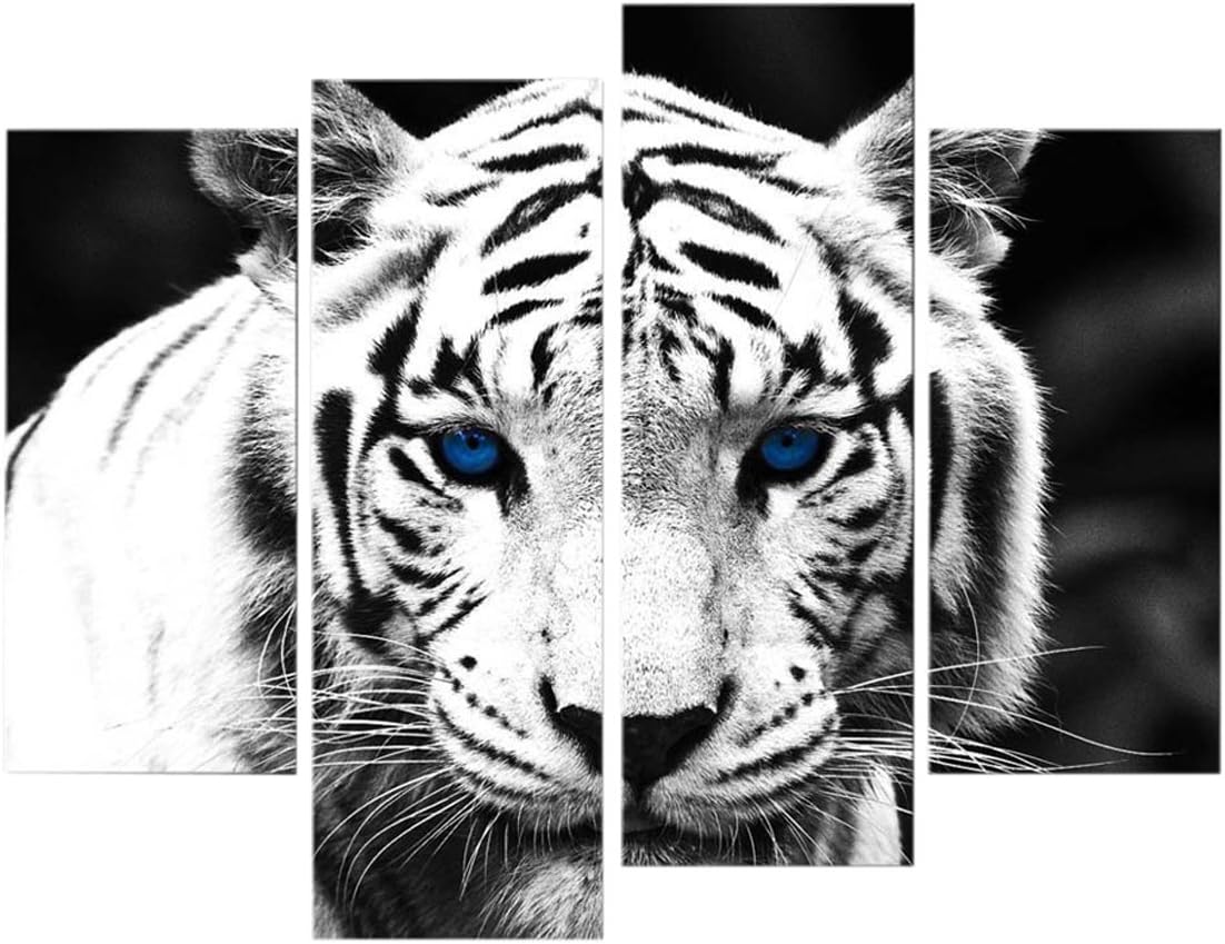 Very artistic Giclee Artwork Black and White Tiger Lie On Rock Wall Art Painting Pictures Print On Canvas Animal The Picture For Home Modern Decoration