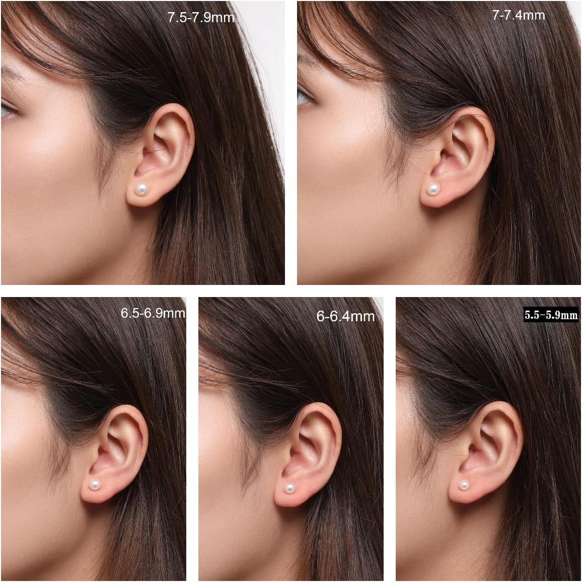 [KOKO PEARL JEWELRY] Japanese-Made White Akoya Pearl Stud Earrings for Women Real Cultured Pearls with 18K Solid Gold Hypoallergenic Jewelry Gifts Presents supe18k