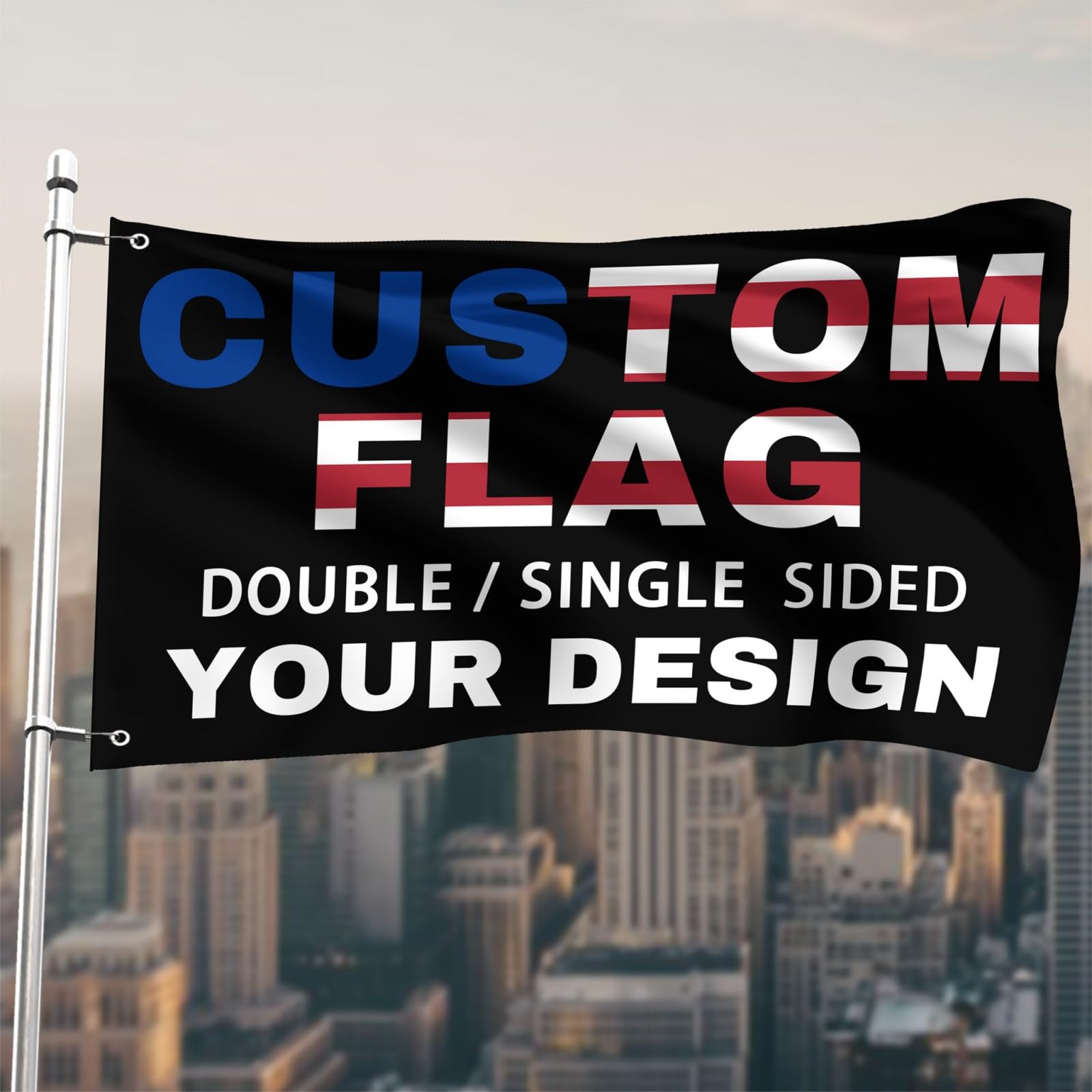 Custom Flag Personalized Double Sided Flags Add Your Own Photo/Text/Logo Customizable Flags for Indoor Outdoors Decoration 2X3 Ft