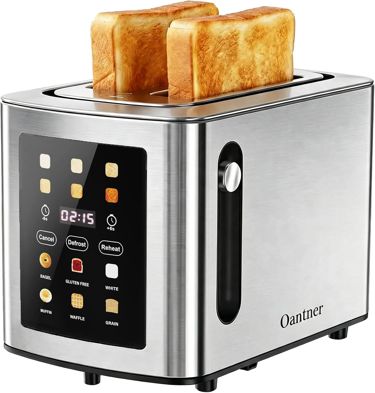 2 Slice Toaster Touchscreen Stainless Steel, Silver