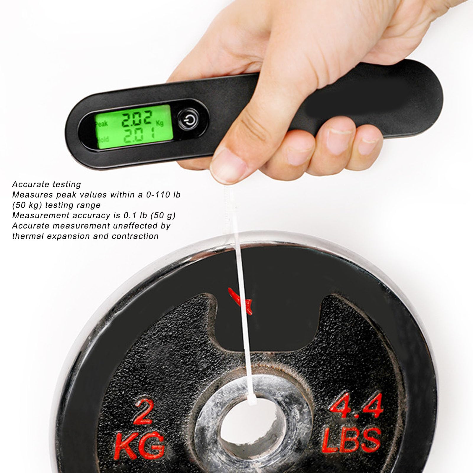 Asixxsix Bogenschießen-Bogenwaage, 110 Lb/50 Kg, Hochpräzise Digitale Bogenwaage für Zuggewicht, Tragbare Stimmwaage für Recurve-/Compound-Bogen