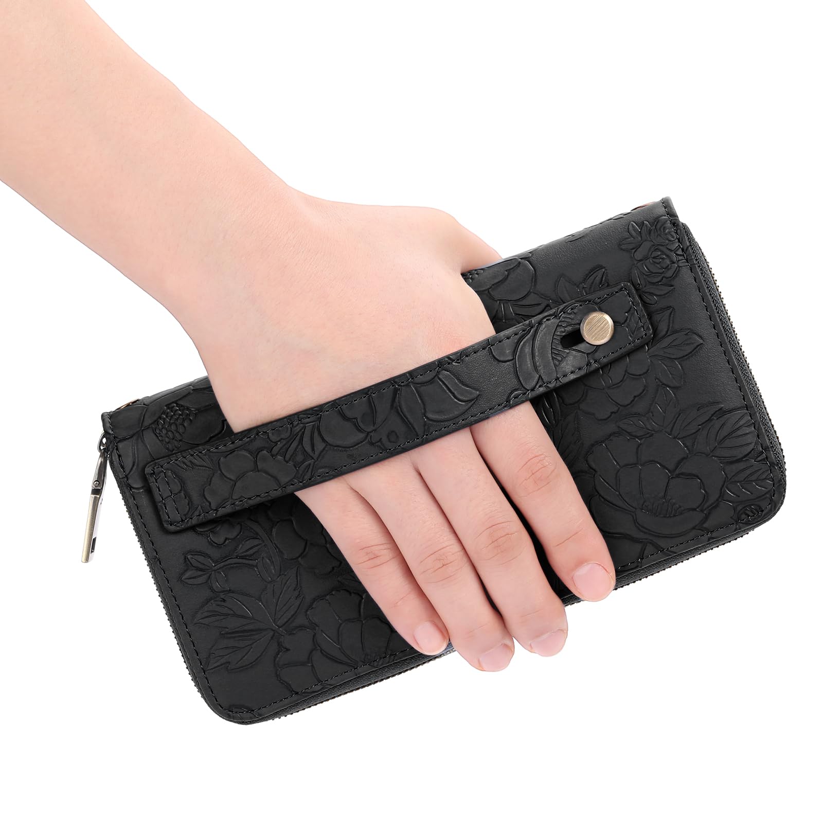 GAEKEAO Carteras de Mujer, Cartera Monedero Mujer Piel, Tarjeteros para Tarjetas de Credito, Bloqueo RFID Billetera, Monedero Tarjetero Mujer con Cremallera Doble