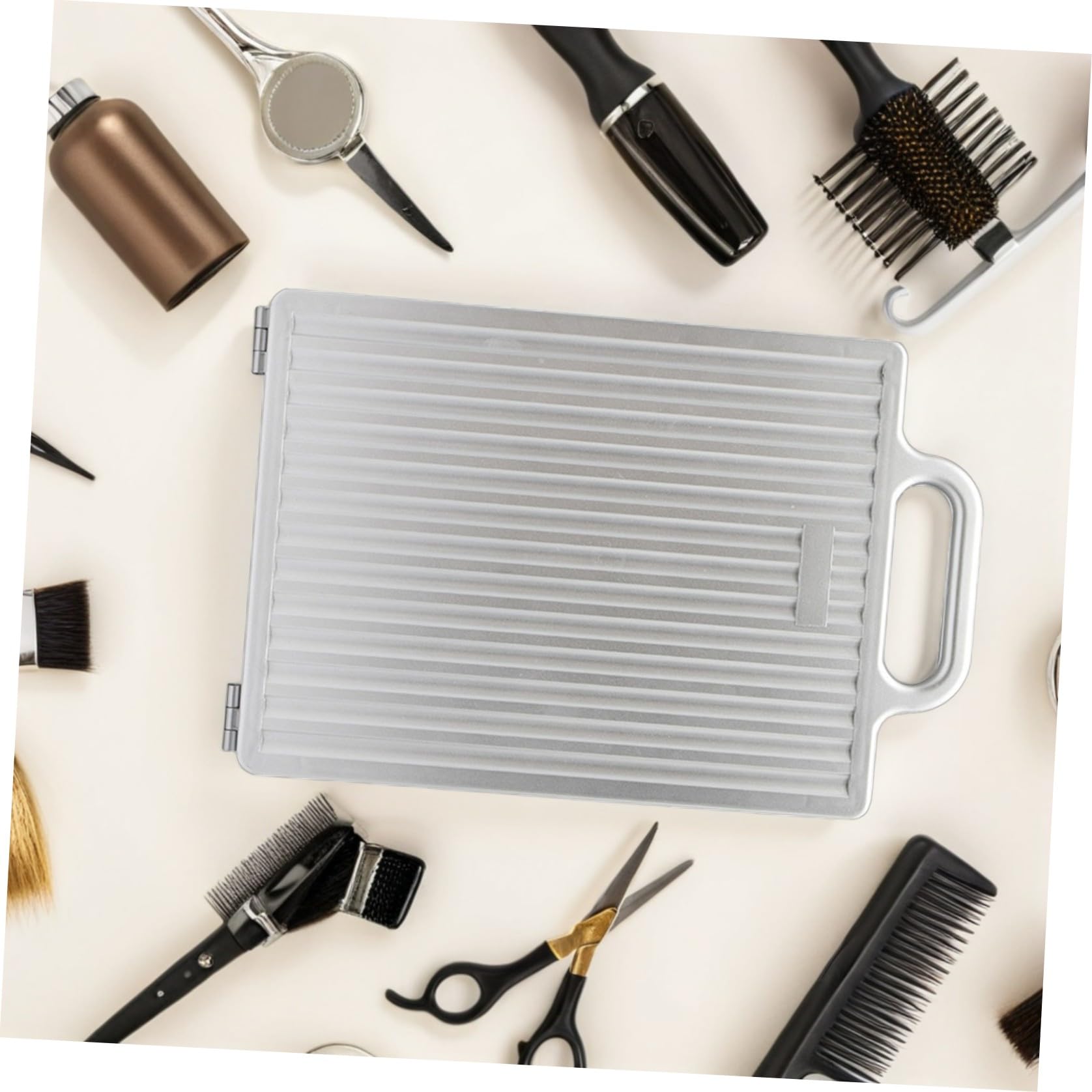 Specchio Parrucchiere Doppio Lato con Doppia Maniglia, Portatile e Pieghevole in Vetro e Plastica, per Saloni Professionali e Styling