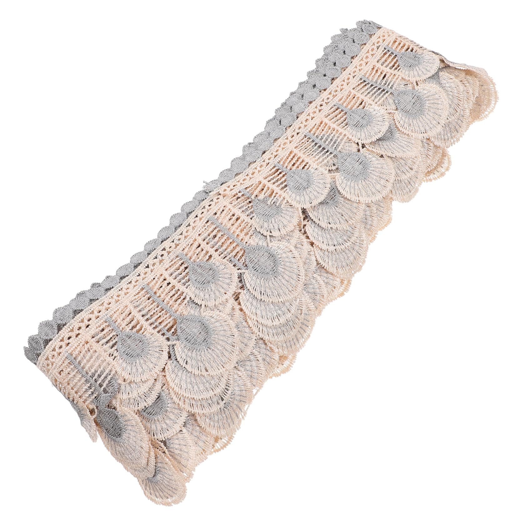 Ruban de garniture de rideau brodé gris 15m PLAFOPE pour mercerie