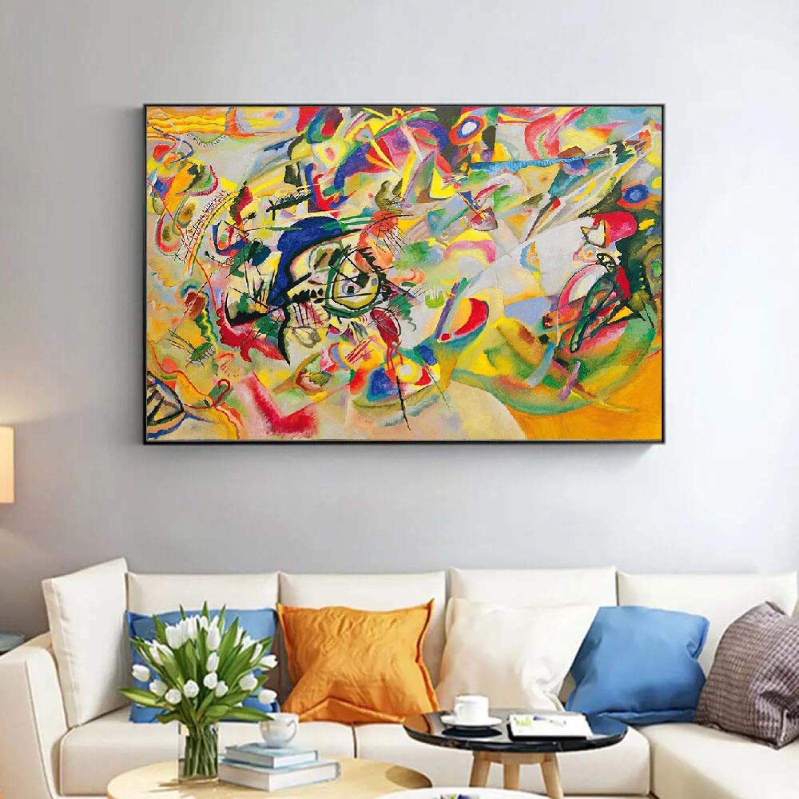 Toile murale abstraite Coloré 100x200 cm Tableau Moderne Grand XXL Impression sur Toile Affiche pour Salon Chambre à Coucher Peintures d'art Mural Sans Cadre