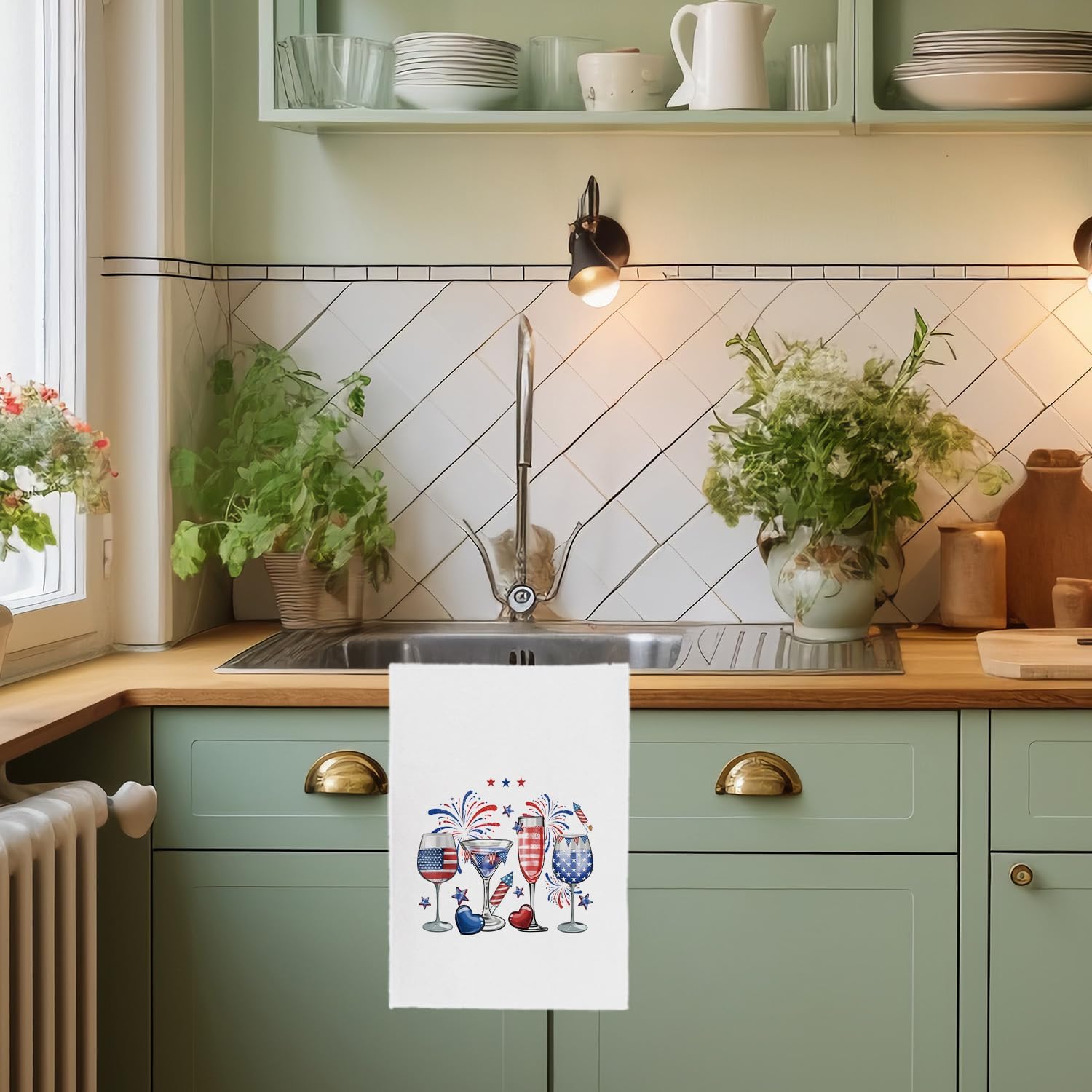 Patriotic Freedom Patriotic Dish Hand Towels for Kitchen Bathroom 16x24, Red White and Blue Independence Day 4th of July Decorations, Americana Decor, Freedom 4th of July Kitchen Towels