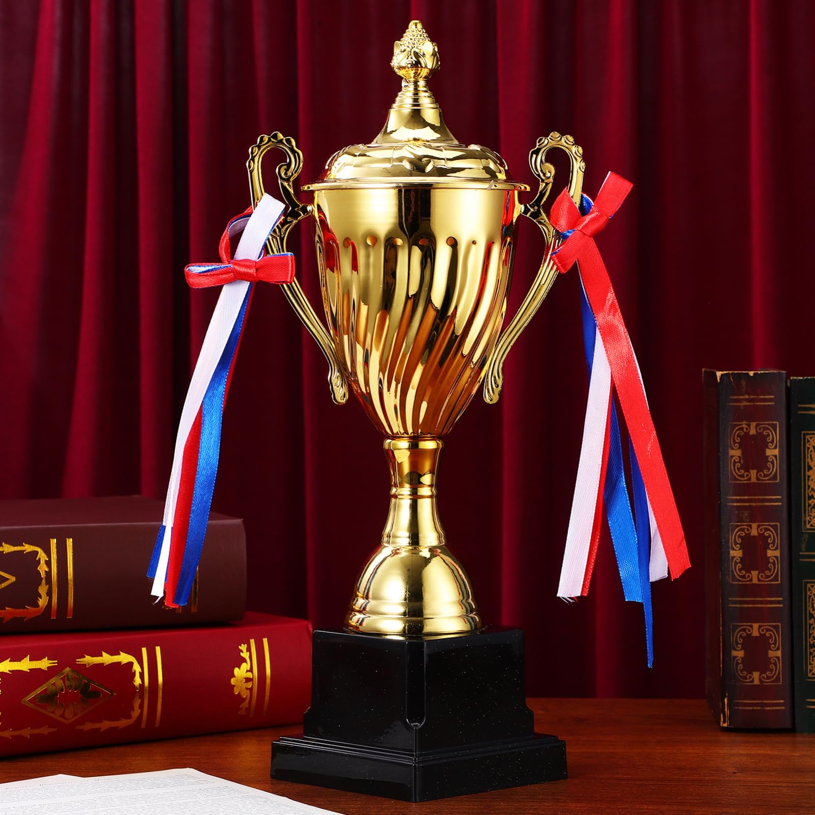 WOONEKY Copa Grande de Metal para Deportivas Premios de Fútbol y Baloncesto con Base Estable y Diseño Elegante