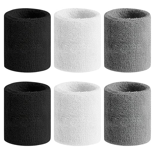 BEACE Sweatbands Sports Wristband for Men & Women - Moisture Wicking Athletic Cotton Terry Cloth Sweatband for Tennis, Basketball, Running, Gym, Working Out