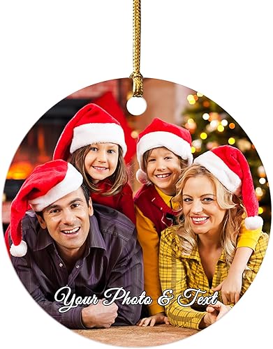 Adornos de Navidad personalizados 2023, adornos de Navidad personalizados con foto y texto, adorno para colgar en el árbol de Navidad, regalos para