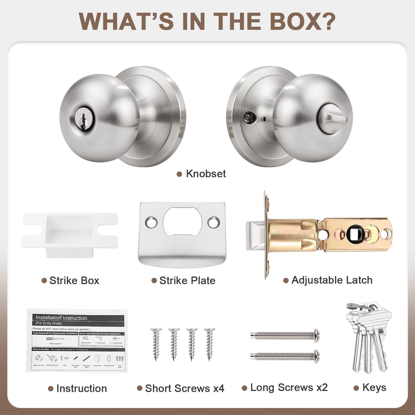 Keyed Entry Door Knob - Secure & Stylish -7