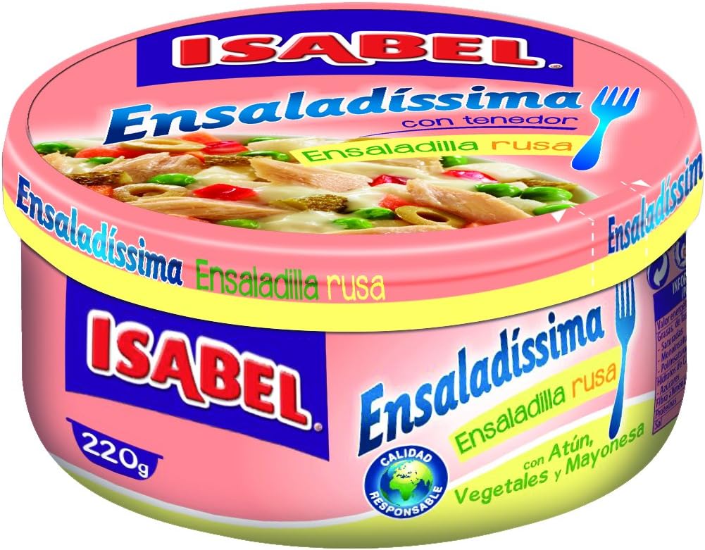 Isabel Atun con Vegetales (Spanish Tuna Fish with Vegetables) Plastic Container - Salad Bowl 8 oz