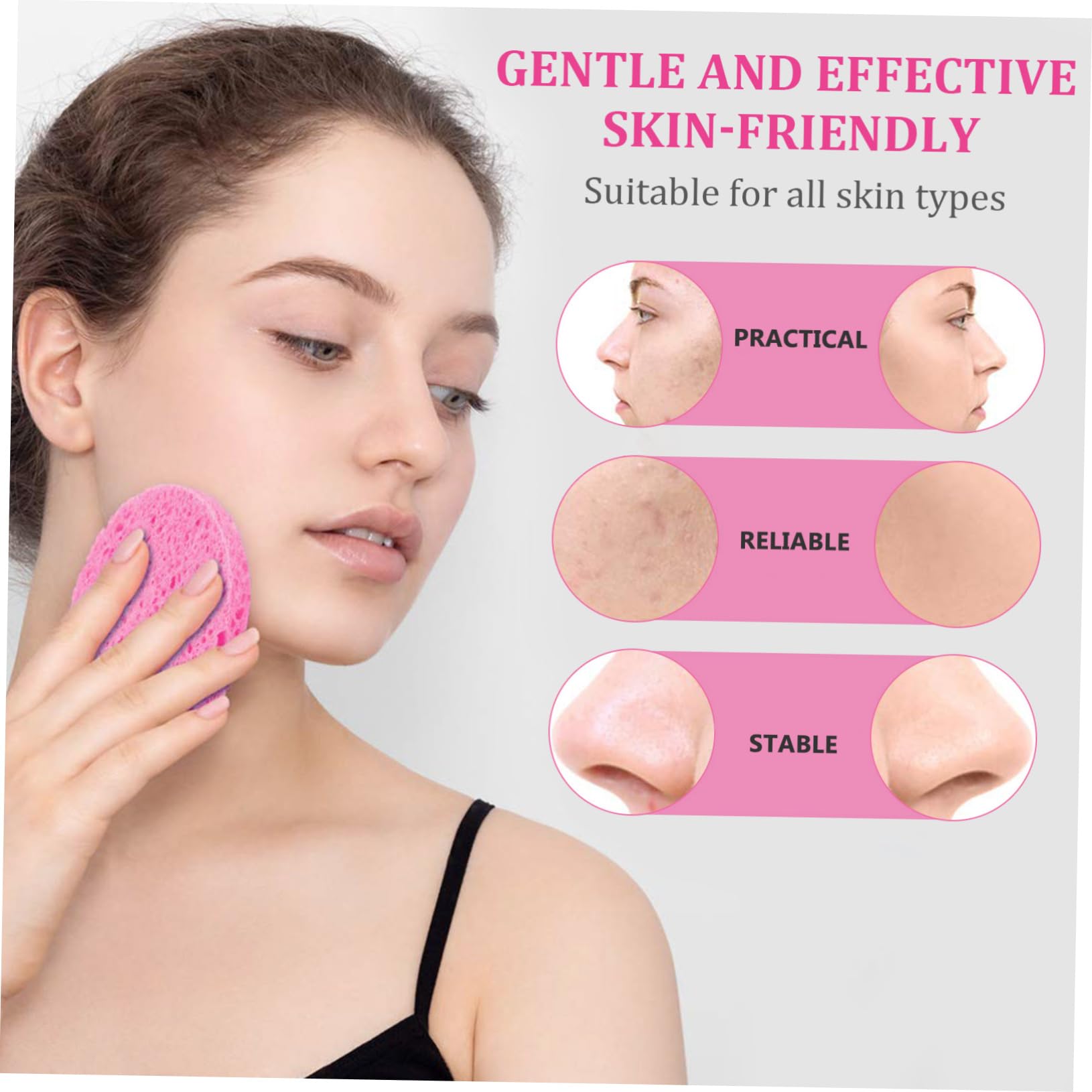 Healeved 100piezas Esponjas Faciales De Celulosa Para Desmaquillar y Limpiar y Efectivas