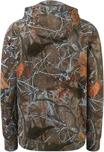 Miniatura 2 de BASSDASH Sudadera con capucha de forro polar para hombre con polaina para el cuello, resistente al agua, para caza, FS18M
