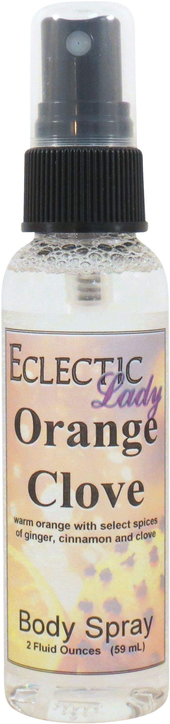 Eclectic Lady Orange Clove Body Spray, Double Strength, 2 ounces, Body Mist for Women with Clean, Light & Gentle Fragrance, Cologne with Soft, Subtle Aroma For Daily Use