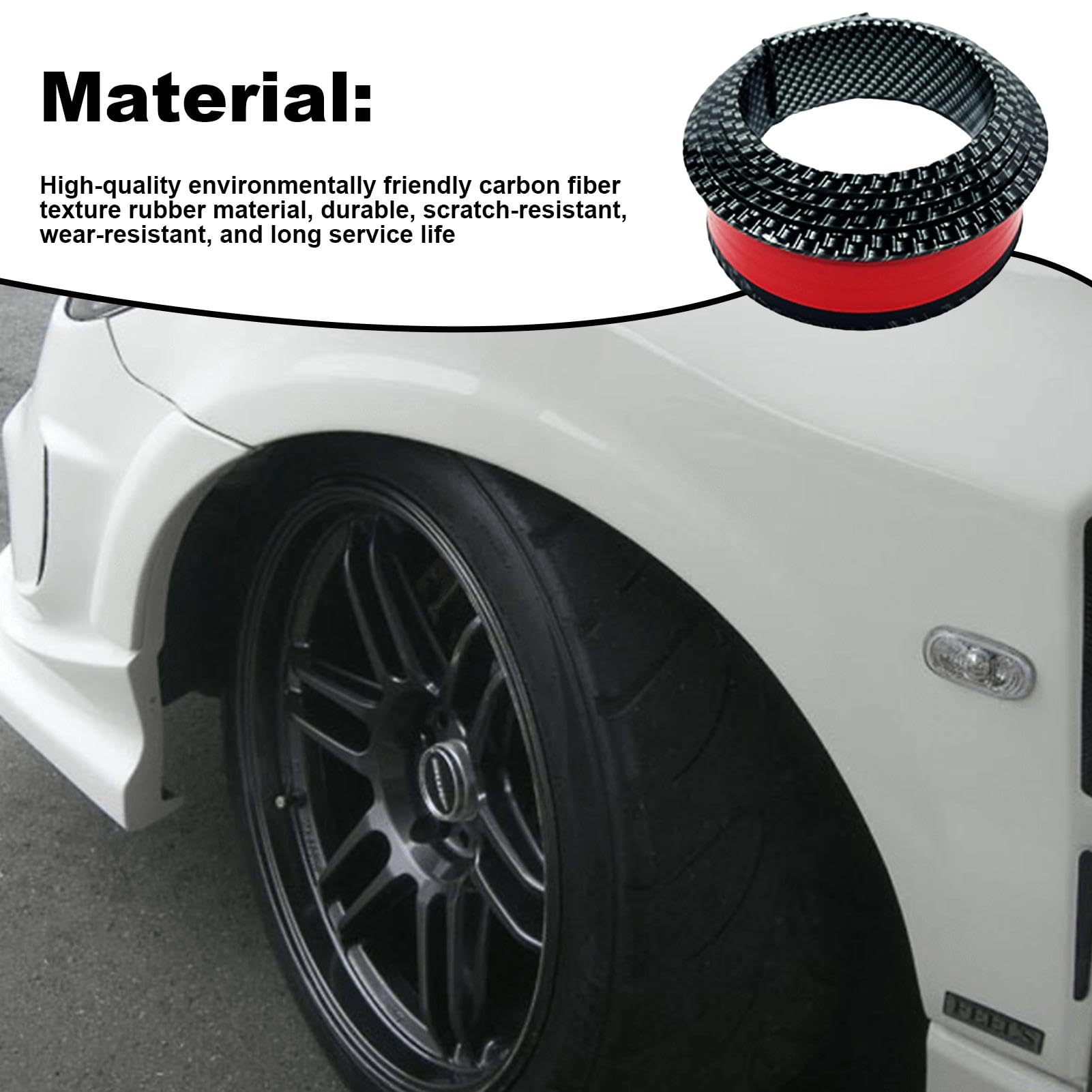 Protezione Parafango Auto In Fibra Di Carbonio - Nastro Autoadesivo Antigraffio, Resistente All'Usura - Foto 4