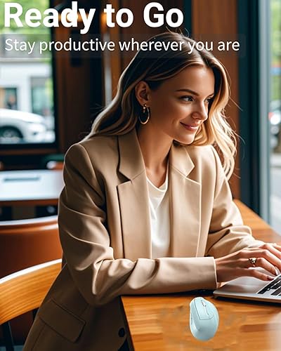 Miniatura 5 de Ratón inalámbrico ergonómico (Bluetooth+USB) Modo dual vertical silencioso portátil multidispositivo Ergo Carpiano túnel ratones para