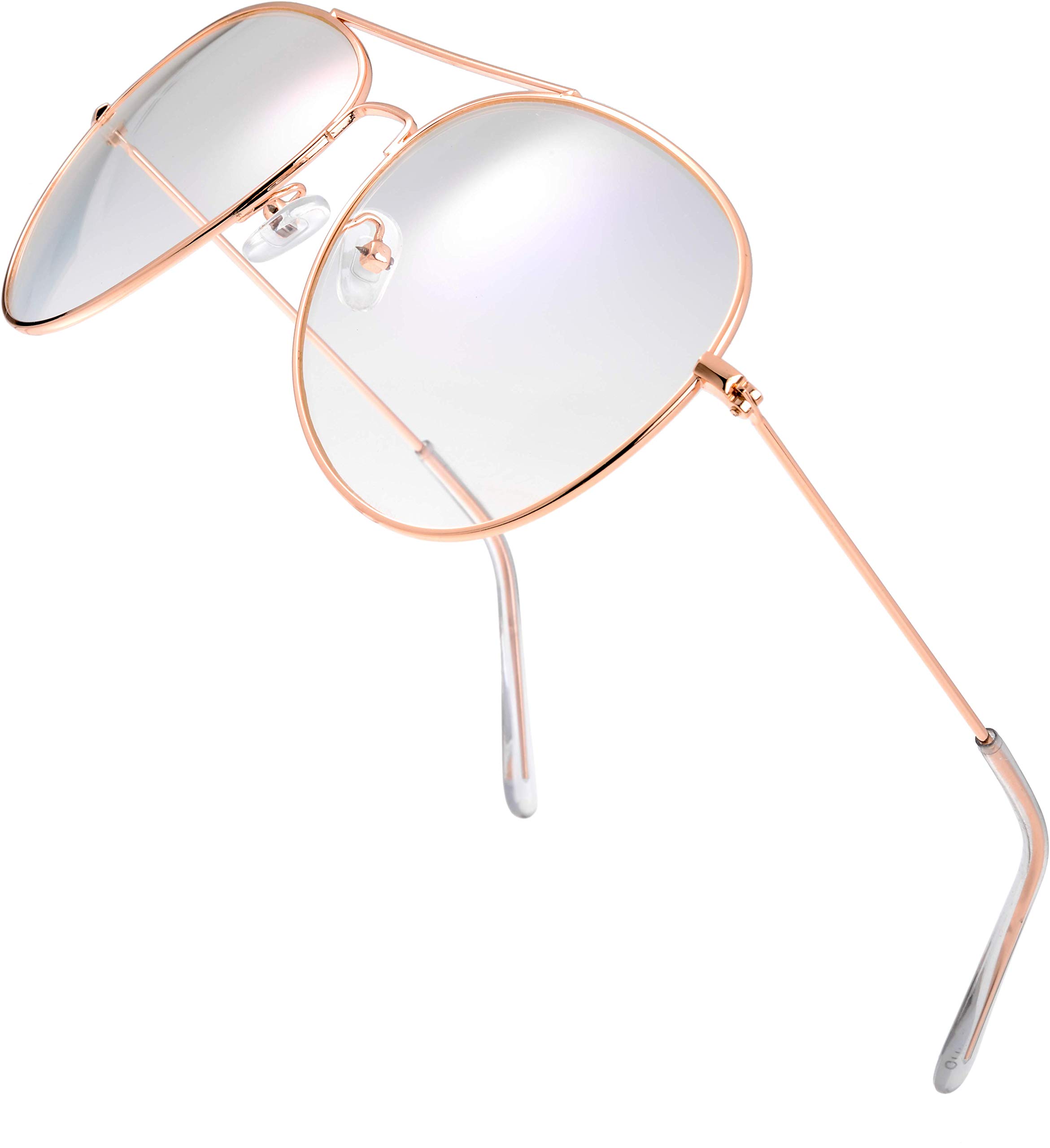 The Fresh Classic Aviator Frame Light Color Lens XL Oversized Sunglasses Gift Box