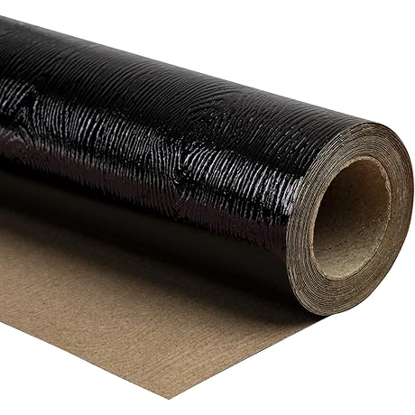 WRAPAHOLIC Mini Roll Glossy Black Wrapping Paper for Birthdays and Special Events