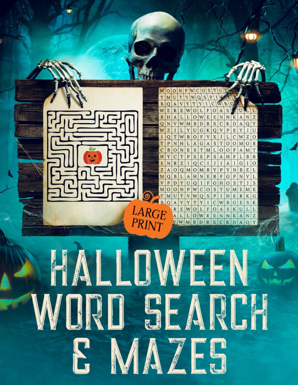 Halloween Wordsearch For Adults Large Print: Halloween holiday themed puzzle and activity book for adults and seniors.