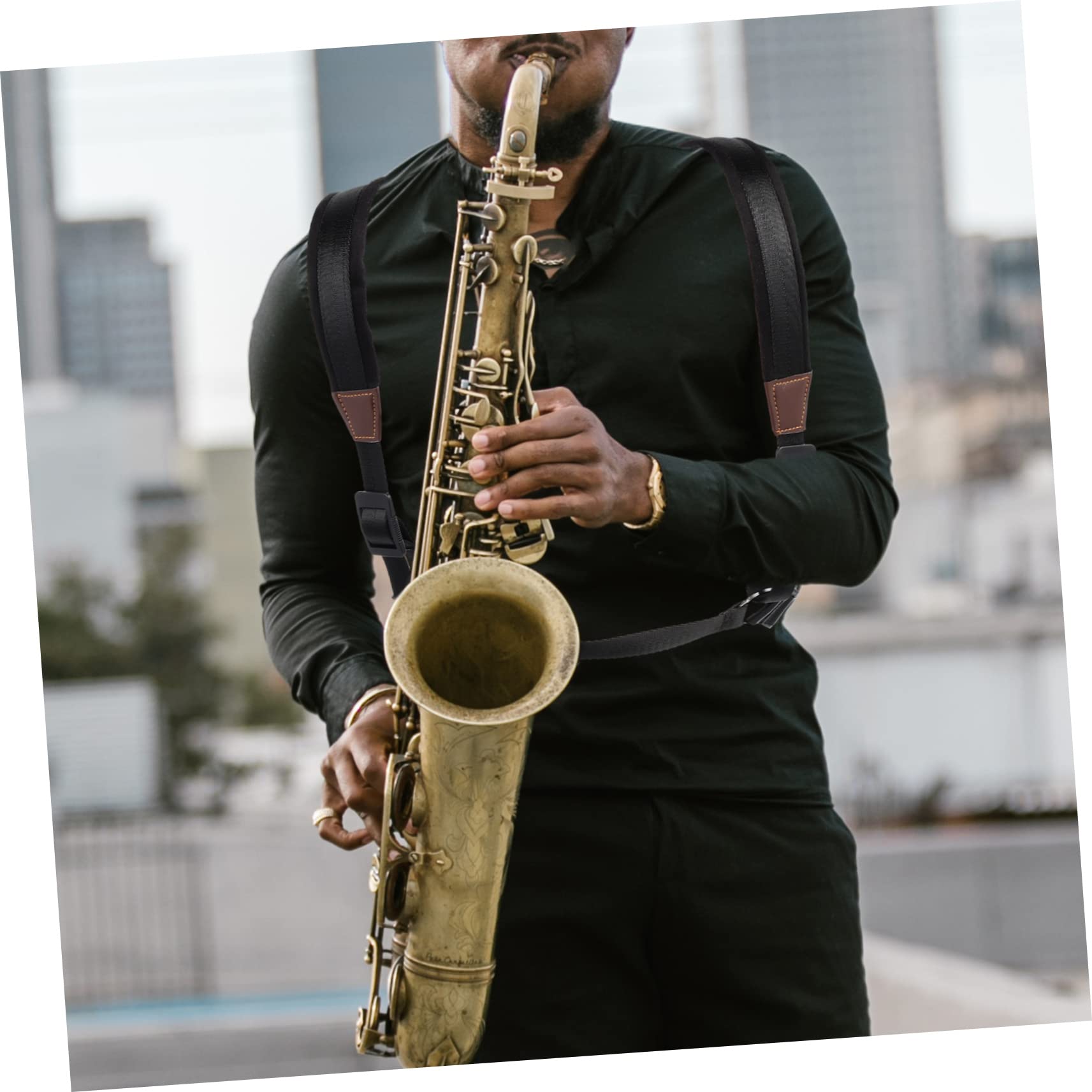 NULYLU Nylon Saxophone Strap Saxophone Shoulder Harness Easy to Install for Tenor Alto