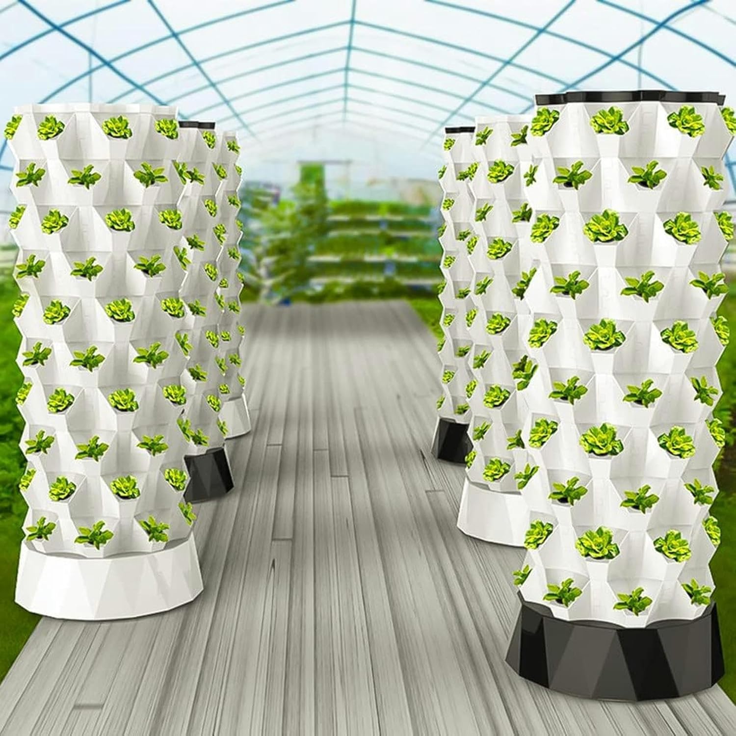 Arrosage Automatique Tour hydroponique for Fruits et légumes à Base de Plantes, kit de Culture aquaponique de Plantes, Lits et Sacs de semis(6 Layers)