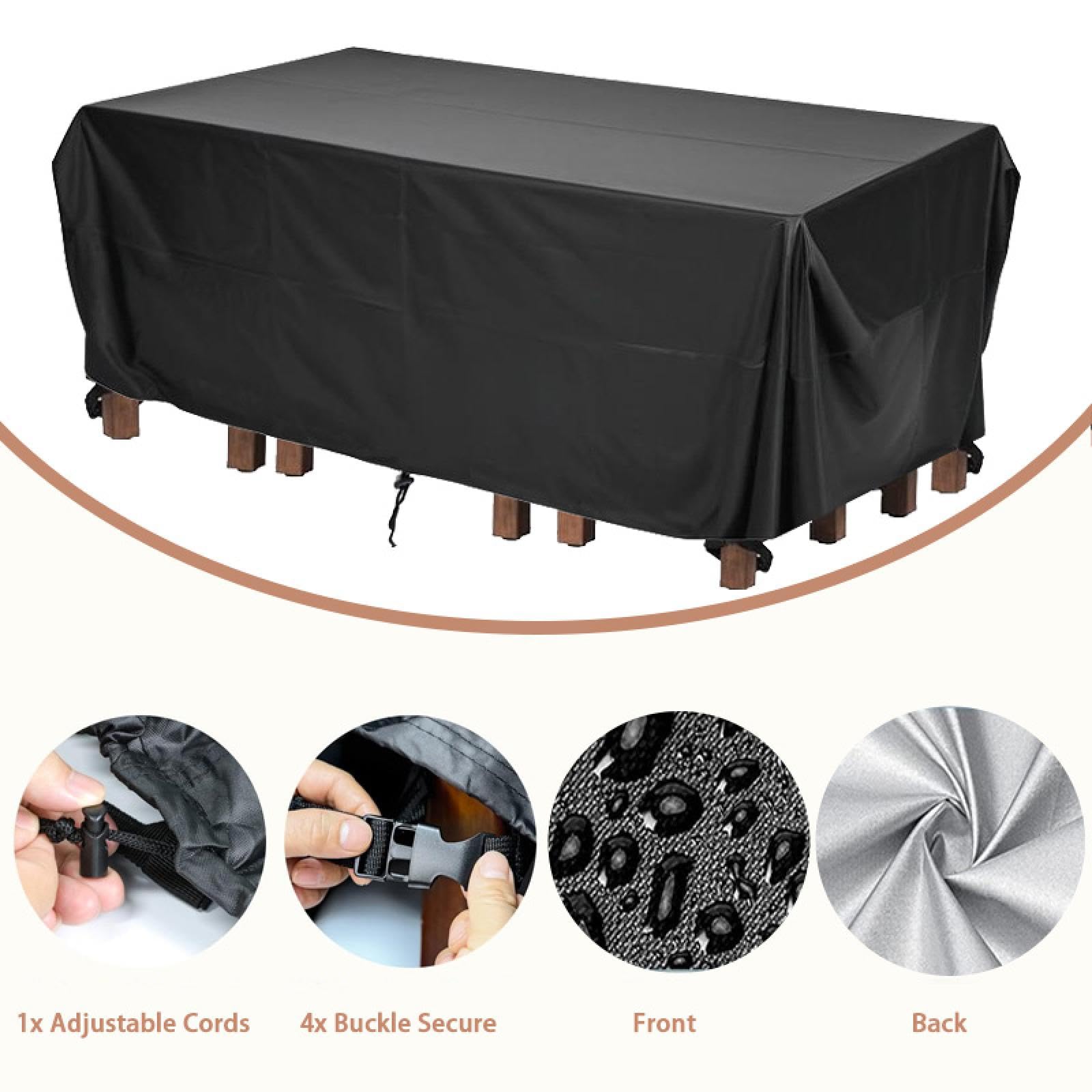 Funda Muebles Jardin Impermeable 370 Largo x 55 Ancho x 95 Alto/cm Anti-UV Fundas Sofa Exterior Impermeable,Protector Mesa Exterior,420D Oxford Fundas Impermeable para Muebles De Jardin