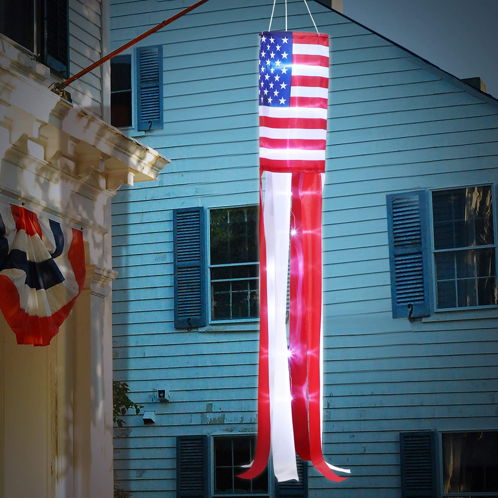 2x USA Windsack – Amerikanische Flagge, 101,6 Cm, Für 4. Juli & Patriotische Dekoration