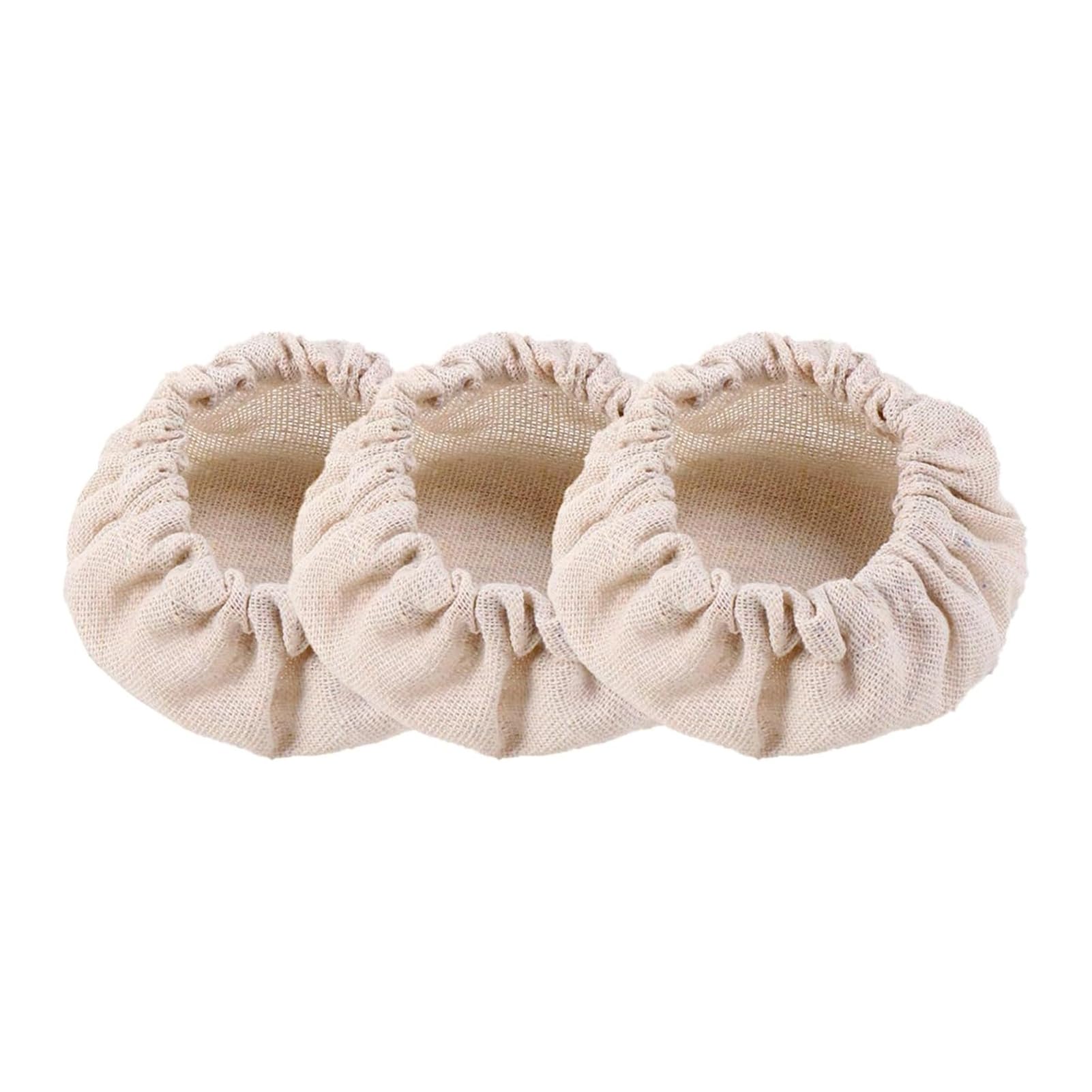 Fairnull Fermenting Dough Cover 3pcs Sourdough Starter Jar Cloth Covers Food Grade Bpa Unbleached Reusable Cloth Covers for Kitchen Accessories Beige