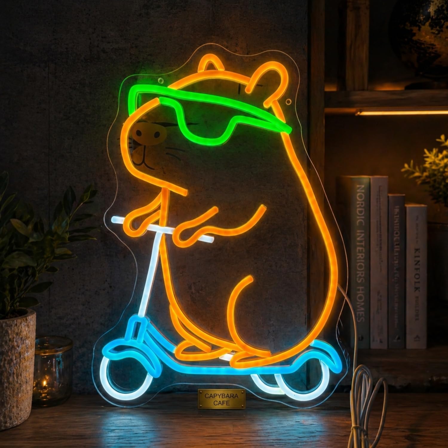 Cute Capybara Neon Sign Wall Decor, LED Capybara Light Lamp for Bedroom Nursery, Adorable Capybara Decor, Unique Capybara Gifts for Kids & Animal Lovers