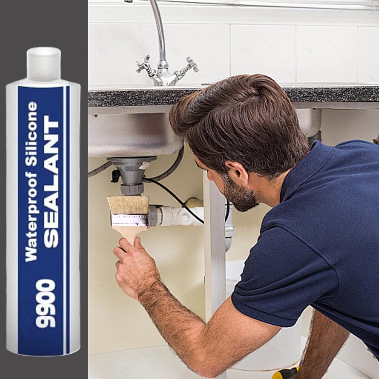 9900 Waterproof Silicone Instant Bond Flexible Sea Temperature Resistance UV-Resistant Adhesive for Roof RV Bathroom Concrete Construction Driveway Marine Window Industry Tile Floor