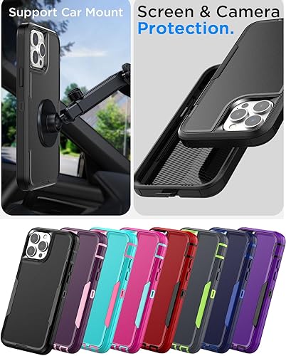 Miniatura 2 de AICase Funda magnética con clip para cinturón para iPhone 13 Pro Max, soporte magnético para automóvil, resistente de 2 capas, resistente a los