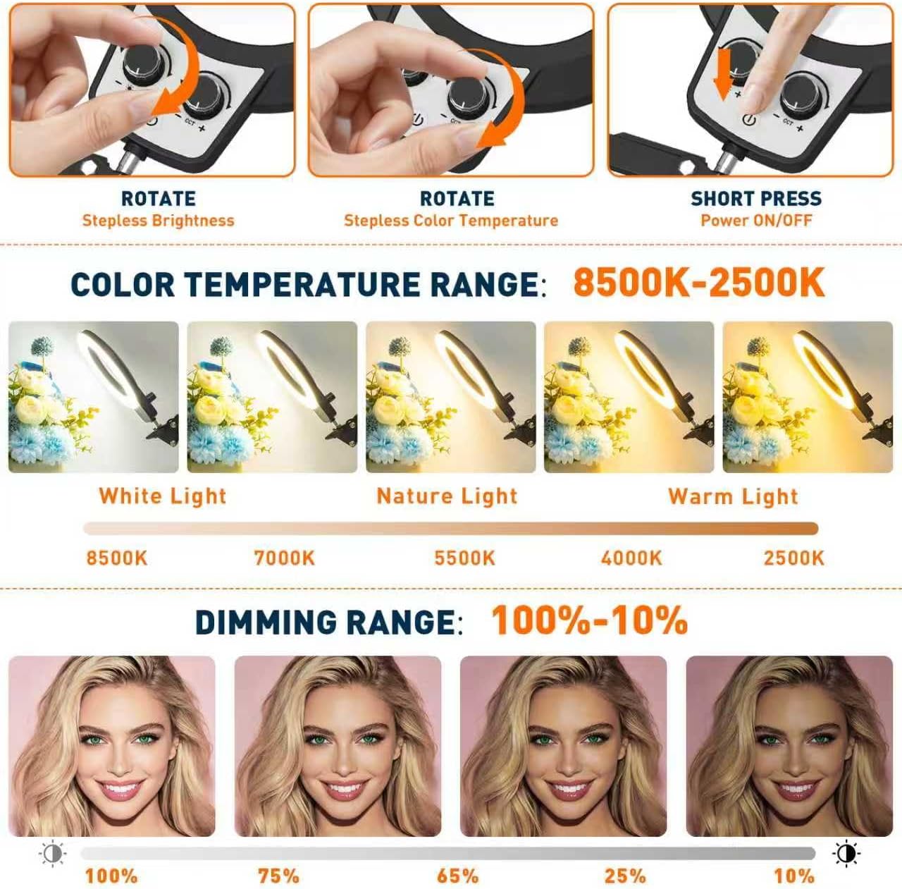 Silicone Mat Helping Hands Soldering Station, 30X/10X Magnifying Glass with Light for Electronic Repair Craft Hobby, 4 PCB Arms, Infinite Colors Stepless Dimming LED Magnifier Lamp with Stand