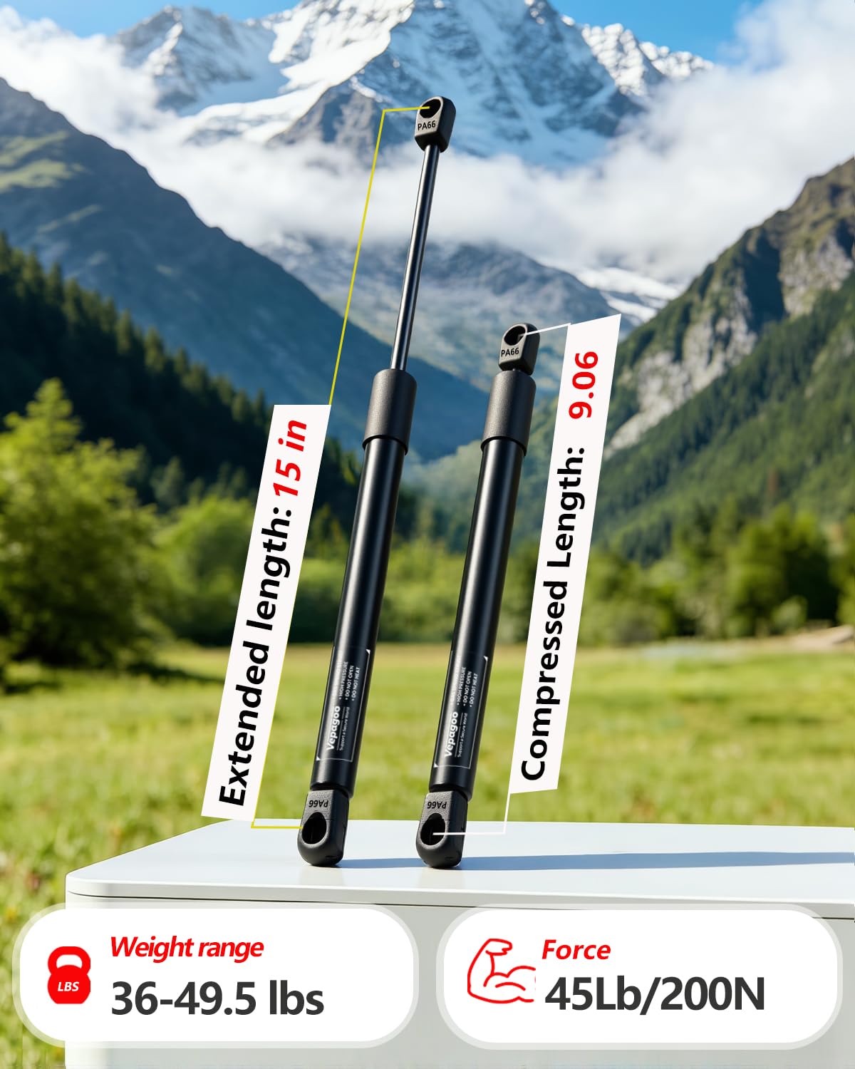 Snugtop Struts Snapklik.com : ML33-40 15 Inch 45lb/200N Gas Struts, C16-23933 15 ...