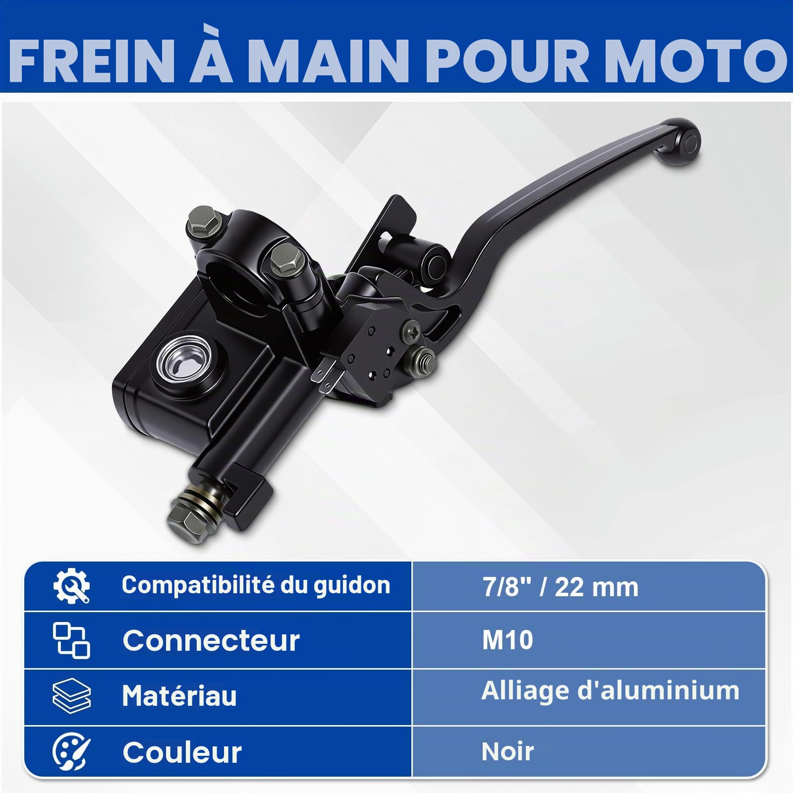 7/8" 22mm Levier de Maître-Cylindre de Frein Hydraulique Droit Avant Universel Pompe pour 50cc 125cc 150cc 250cc GY6 Scooter Quad Atv Dirty Pit Bike par Poweka