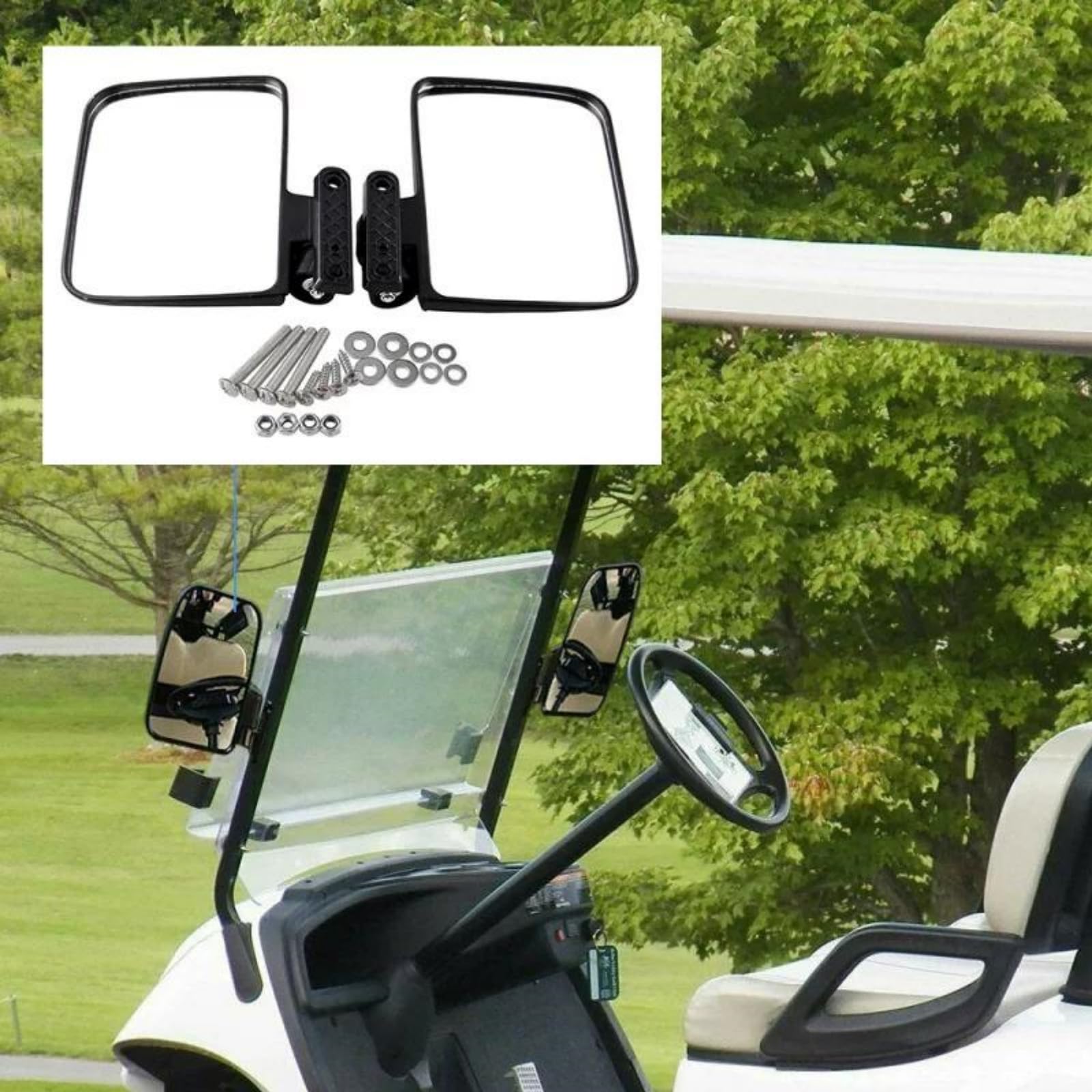 Coppia di Specchietti Laterali Pieghevoli, 138x180 cm Specchietti Retrovisori Convessi Ricambio per Accessori per Trattori per Carrelli UTV Club Car