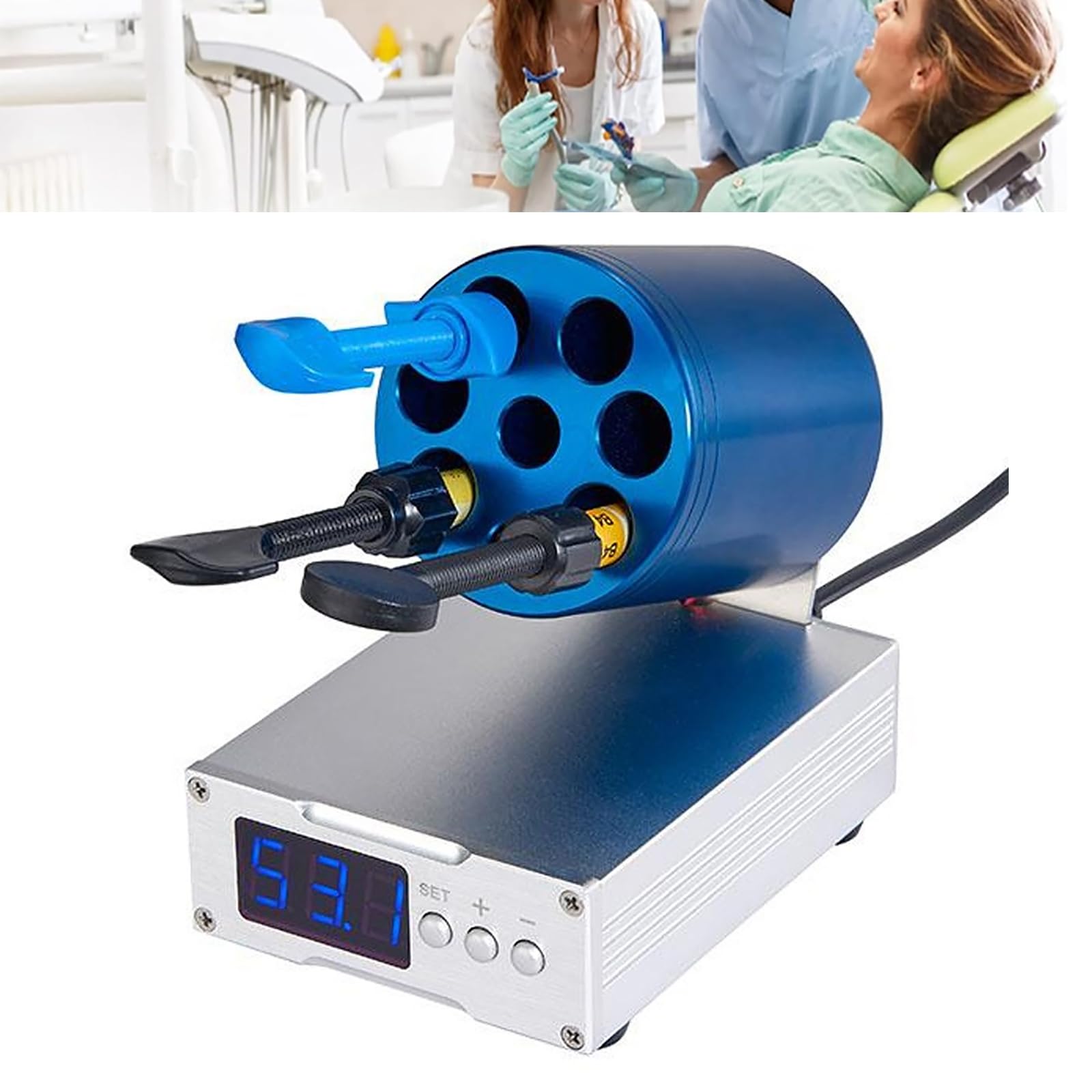 Calentador dental de resina multifuncional, calentador de AR dental, temperatura ajustable de 30 a 70 °C, precisión de 0,1 °C, ideal para clínica, hospital, odontología, estomatología