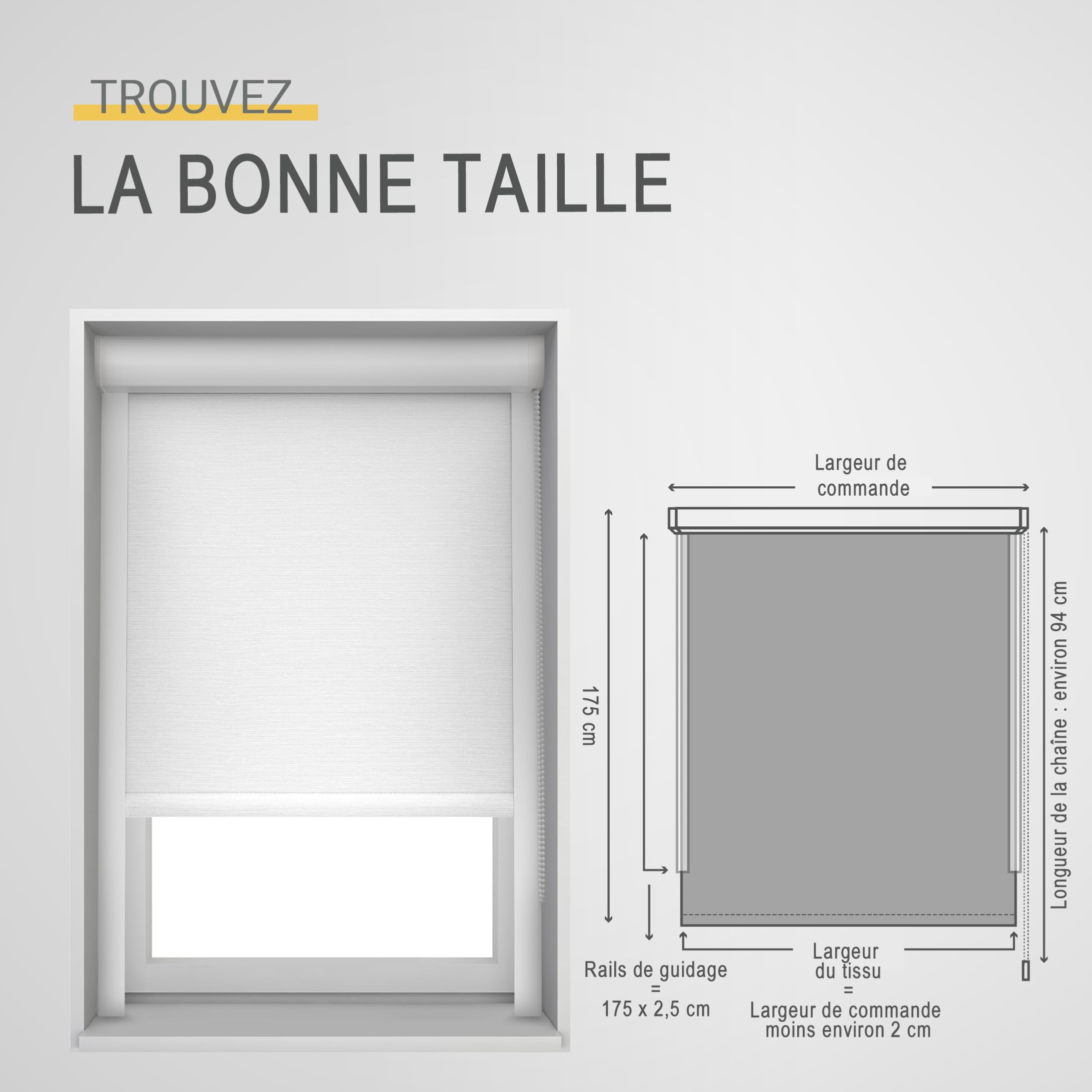 Sol Royal Store Cassette K24 Store occultant Isolant - 70x175cm - Blanc - avec Cadre Complet - Montage sans perçage