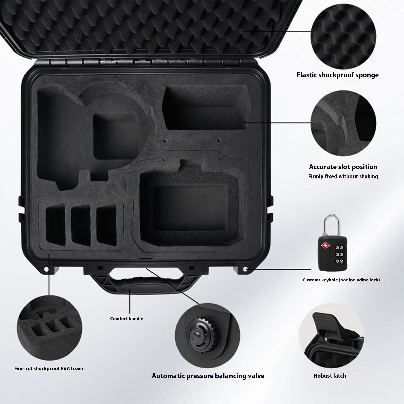 Kompakte Reise Aufbewahrungslösung, leichtes, ergonomisches Design, Organizer für Drohnen Zubehör, leicht zu tragen, für Drohnen, wasserdichte Schutzhülle