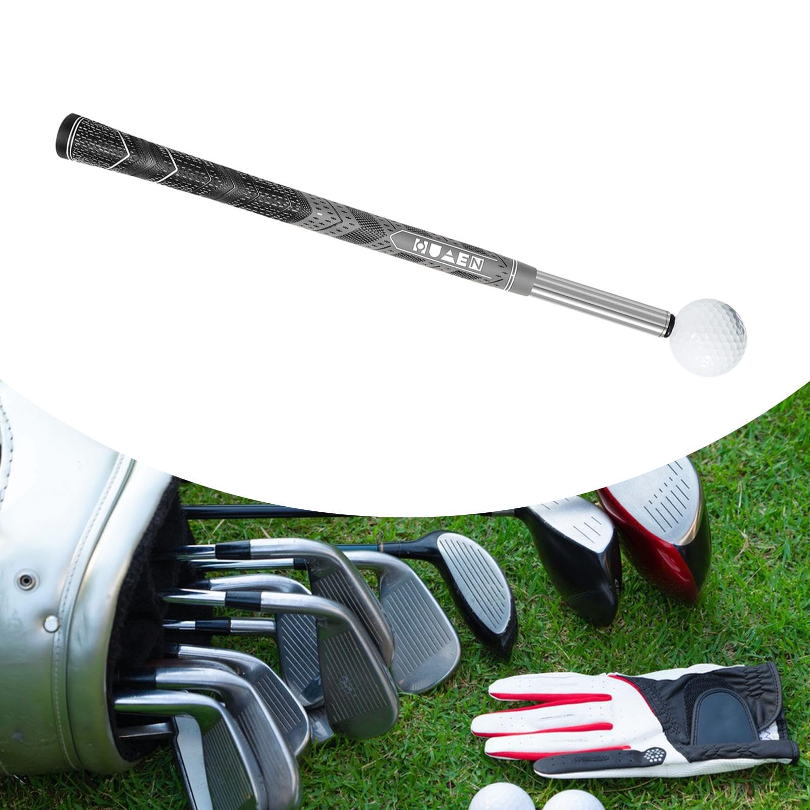 Golf Schwungtrainer Übungsstab Schwungtempo Korrekturgriff Teleskopischer Trainingsstab Leicht Tragbar Aus Edelstahl Harz für Zuhause Outdoor