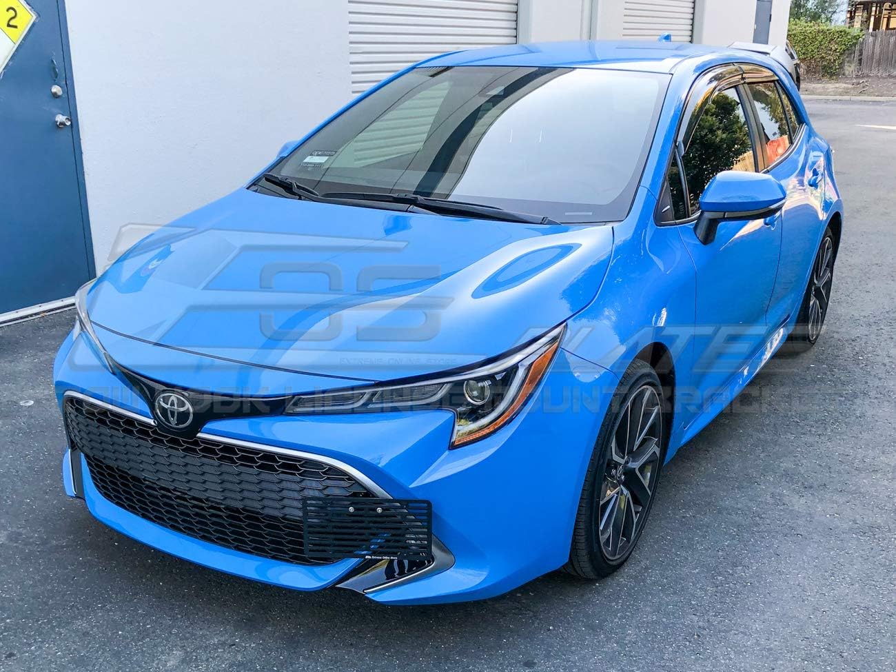 Extreme Online Store Replacement for 2019-Present Toyota Corolla Hatchback | EOS Plate Version 2 Front Bumper Tow Hook License Plate Relocator Mount Bracket Tow-526-V2 (Full Size)