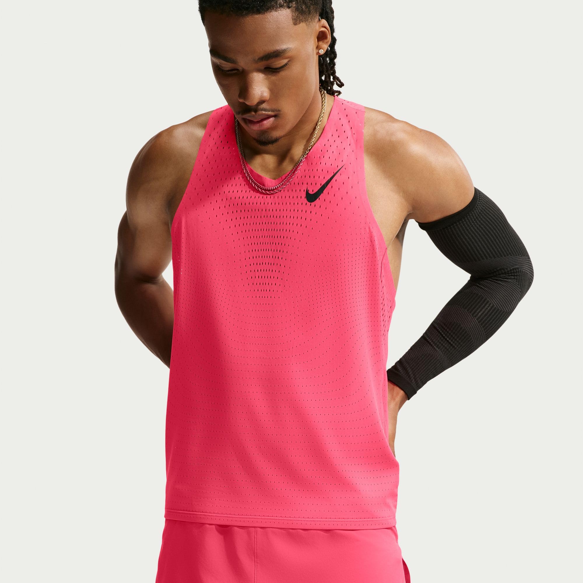 Nike Aeroswift Dri-Fit ADV-Lauf-Singlet Für Herren, Fusion Red/Black, FN4231-606, L