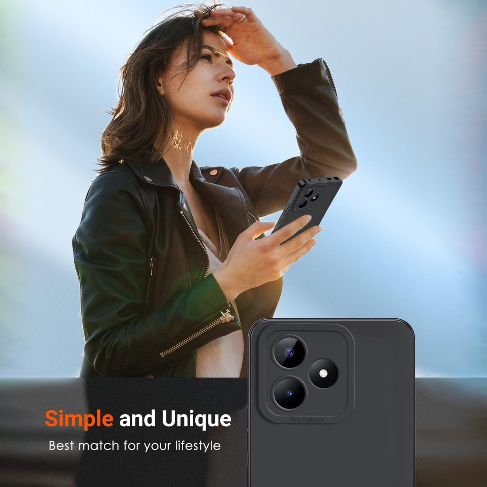 GOKEN Cover Per Realme C51 / Realme C53 + 2 Vetro Temperato, Silicone