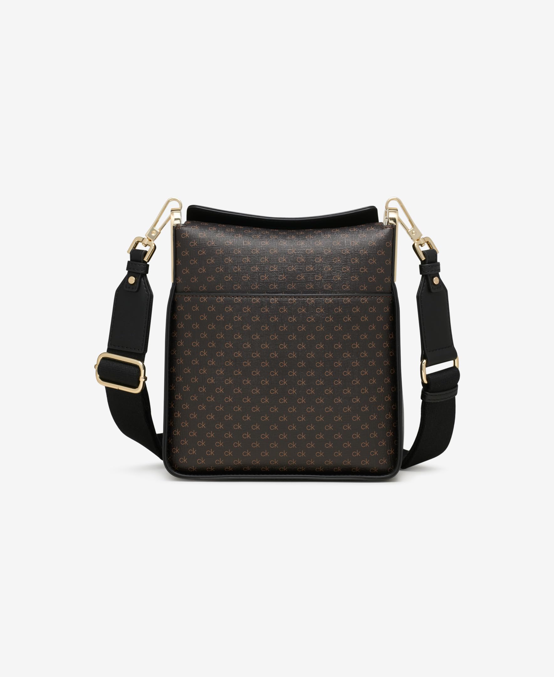 Calvin Klein Fay North/South - Bandolera pequeña para mujer, color marrón/caqui/negro, talla única, Marrón/caqui/negro, Talla única